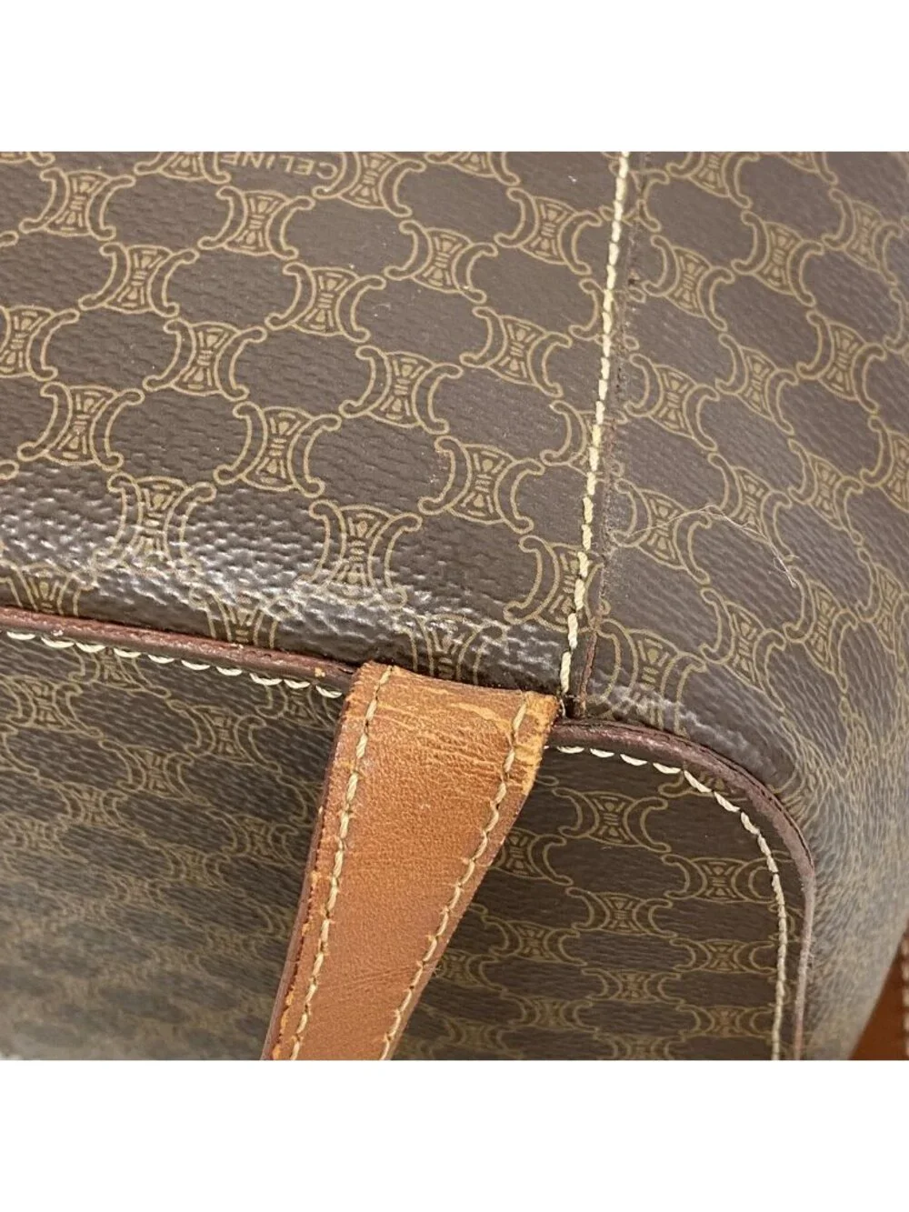 Celine Backpack Macadam Brown Gold